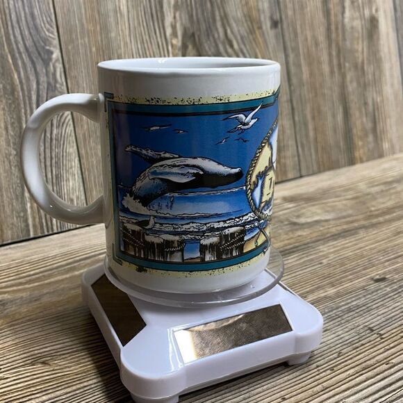 Vintage Cape Cod Gift Coffee Cup Mug Lighthouse Sailboats whale oceanfront - Picture 1 of 7